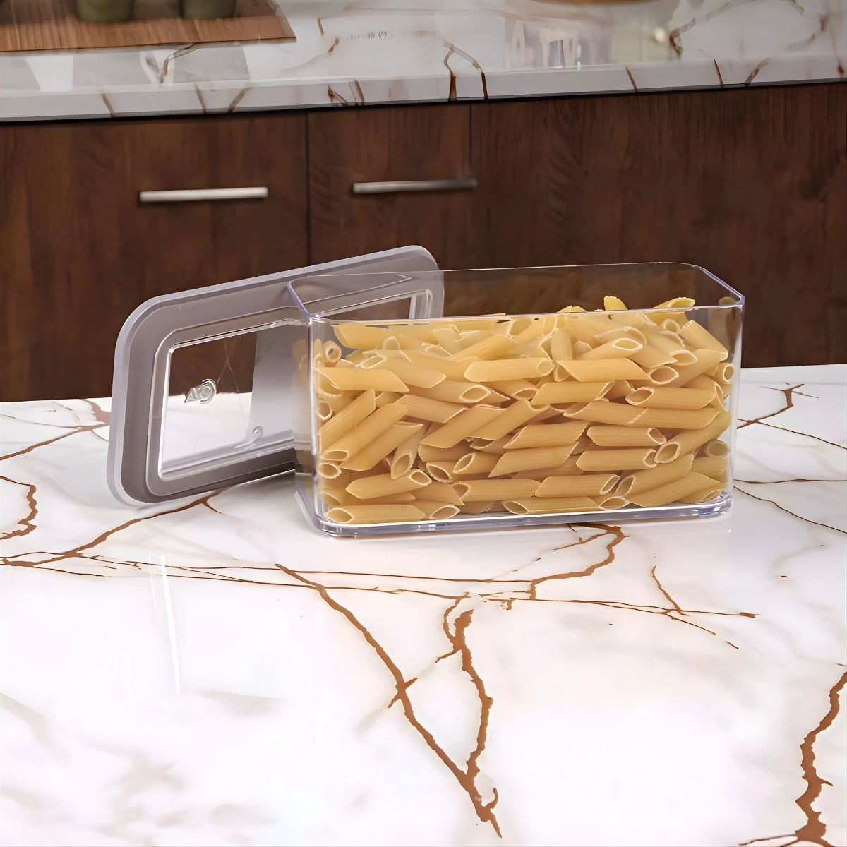 Pote Hermético Retangular 1,3L Cristal Coza