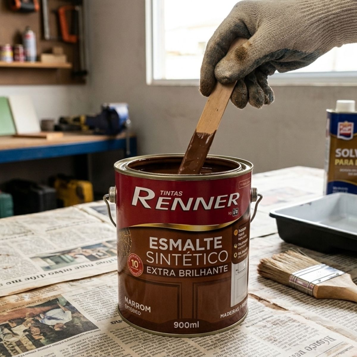 Esmalte Sintético Extra Brilhante Marrom 900ml Renner