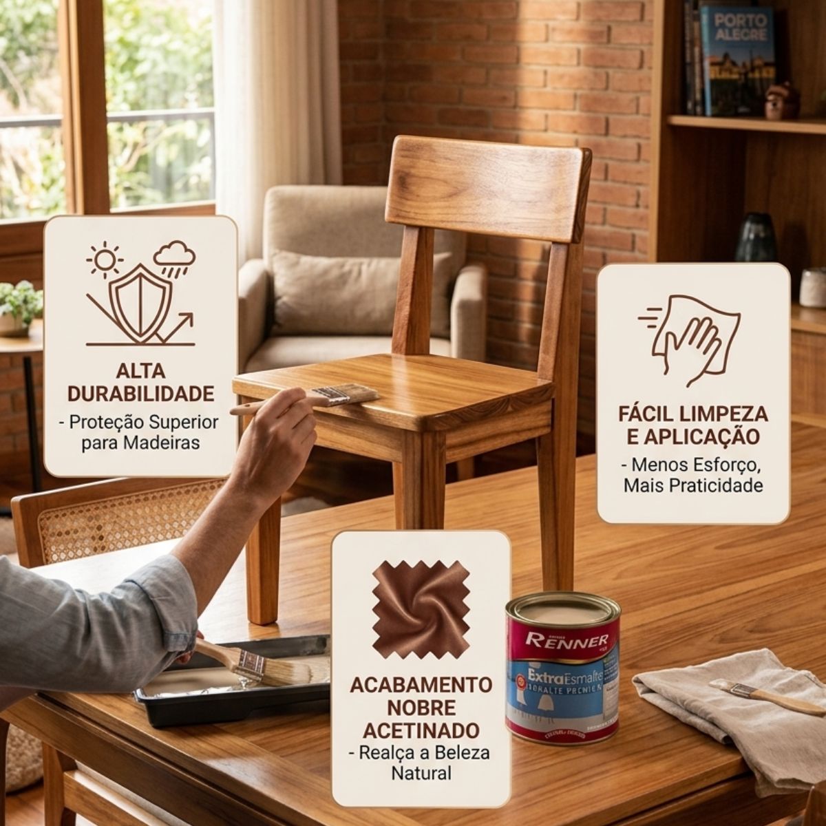 Esmalte Extra Acetinado Transparente 900ml Renner