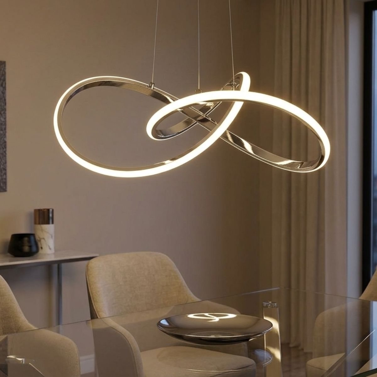 Pendente LED Toquio 3000K 30W Cromado Taschibra