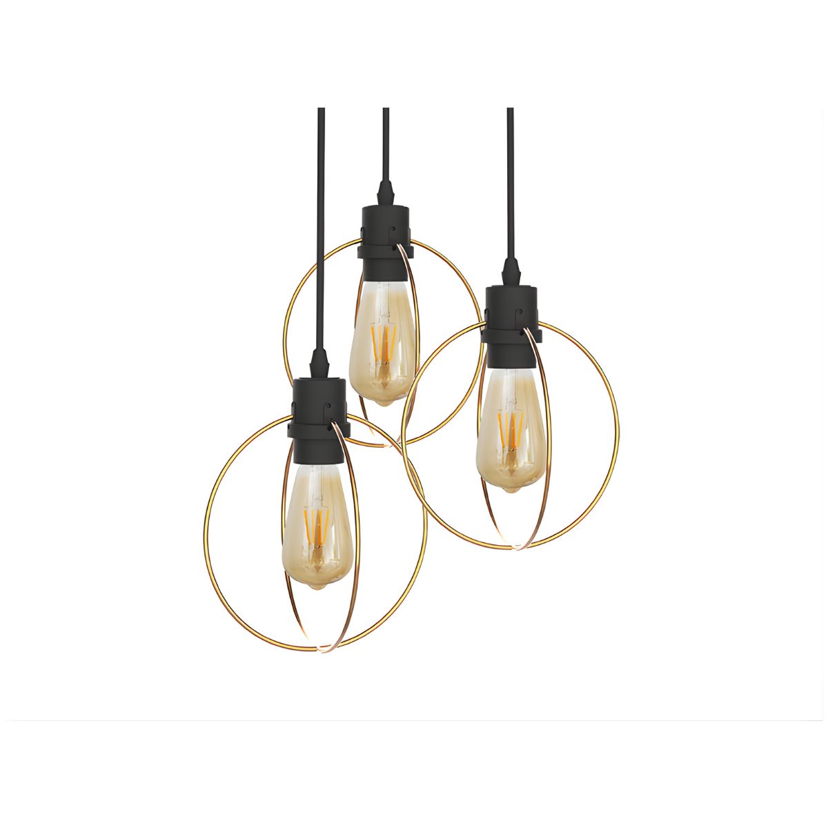 Pendente Circle 3xe27 Dourado Taschibra