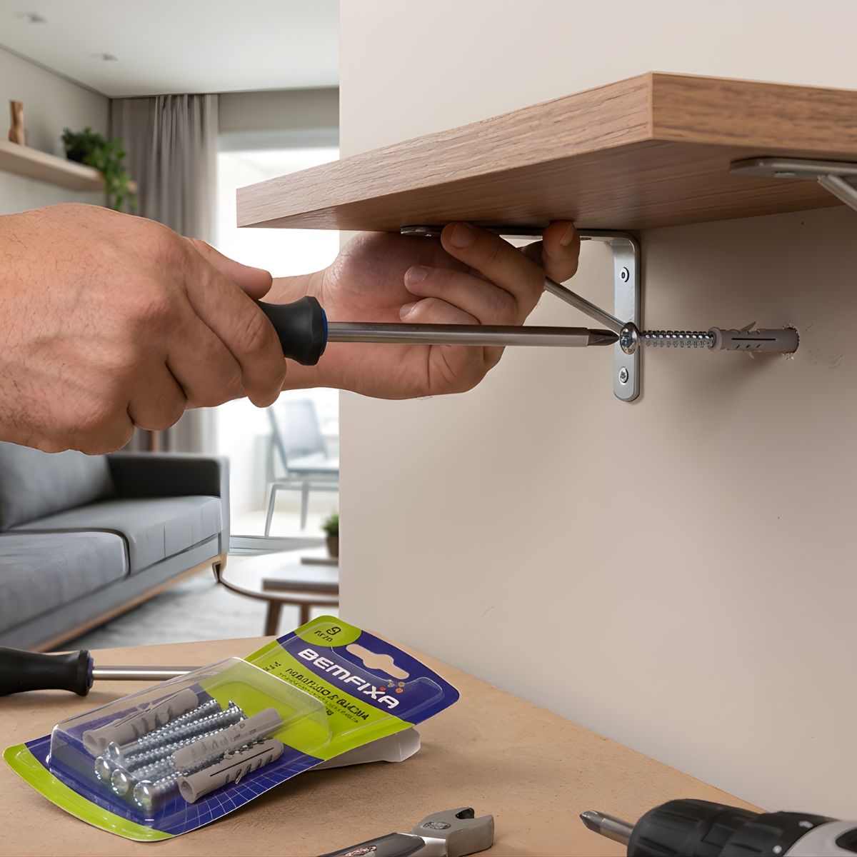 Bucha 08mm+Parafuso Phillips BemFixa