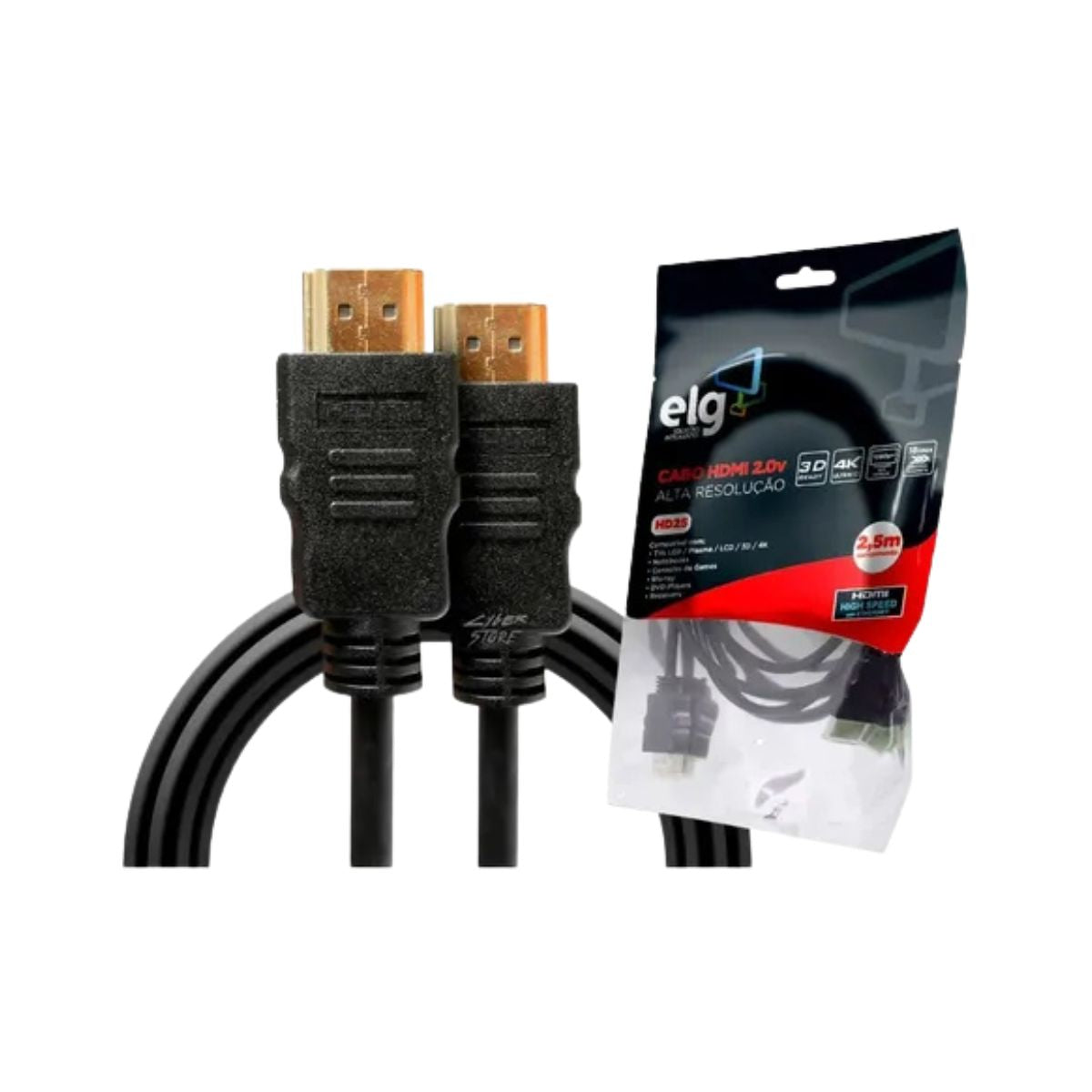 Cabo Hdmi 2.0v 3d Ready 4k 2,5m ELG