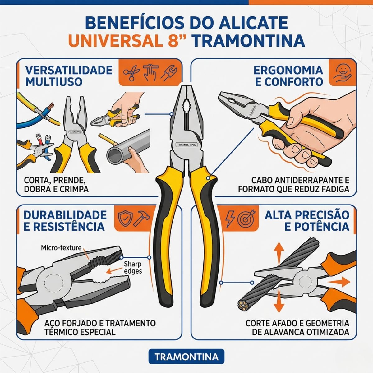 Alicate Universal 8" Tramontina