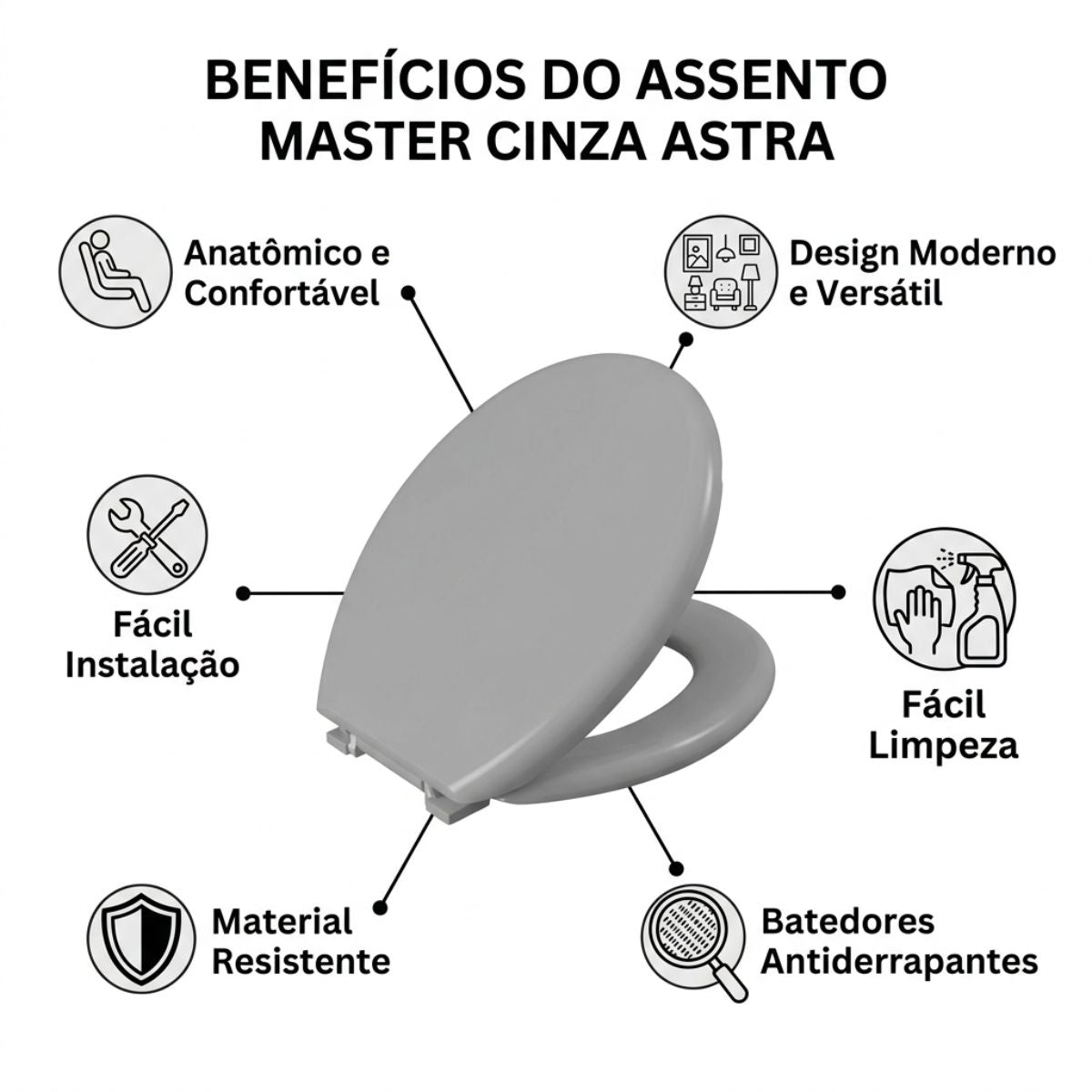 Assento Master Cinza Astra