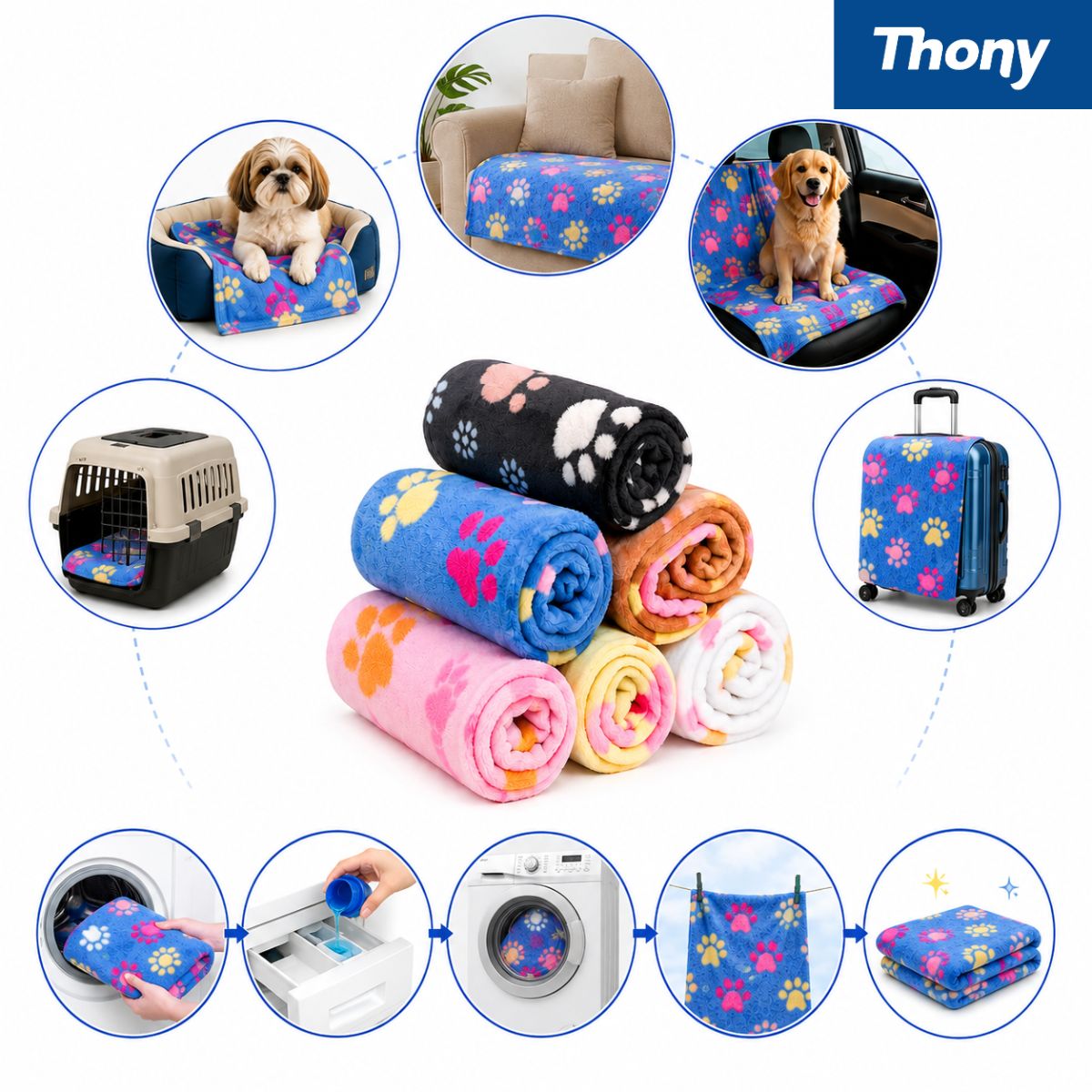Mantinha Pet Microfibra Estampada 70x100 cm Bell Mondi