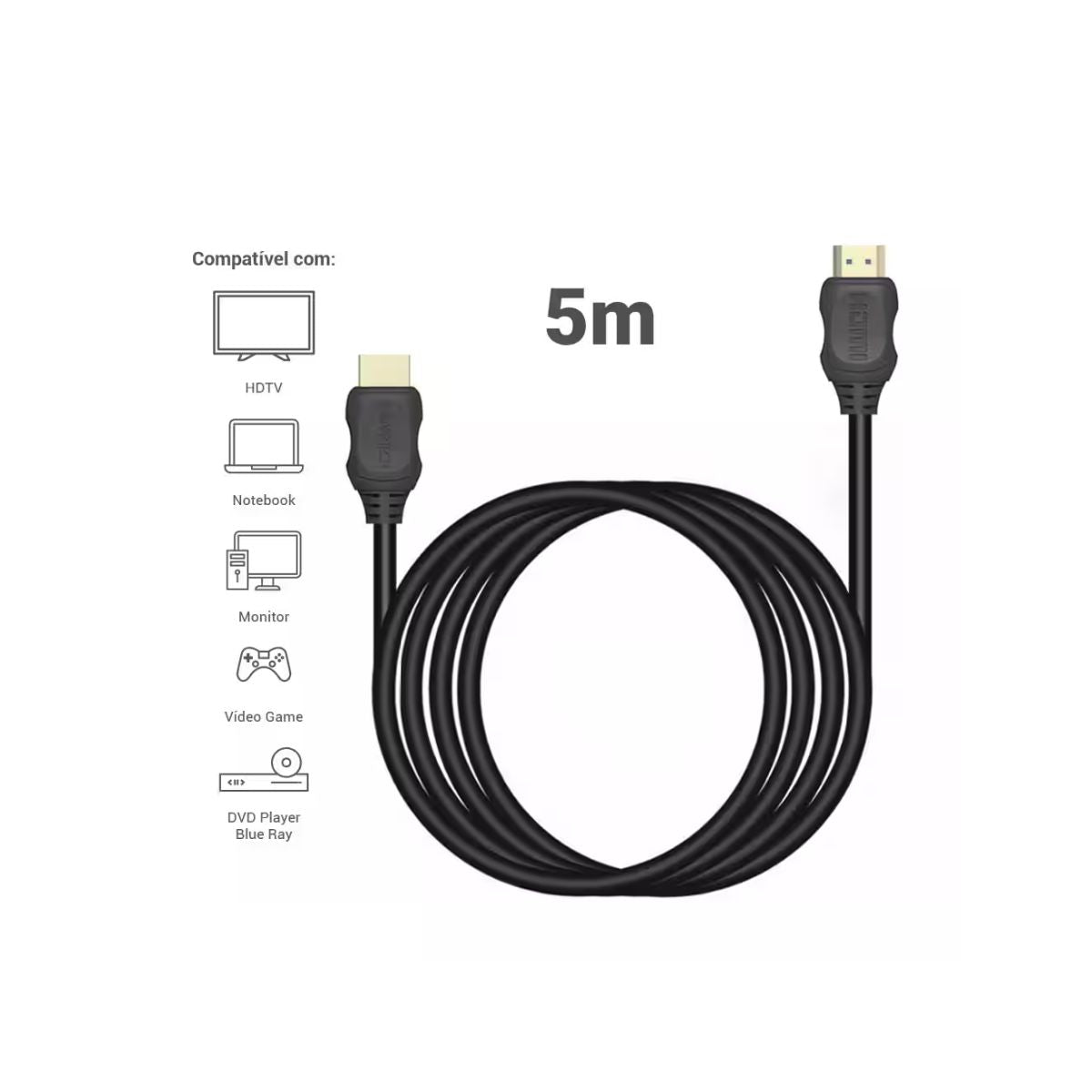 Cabo HDMI 5 Metros RT Comercial