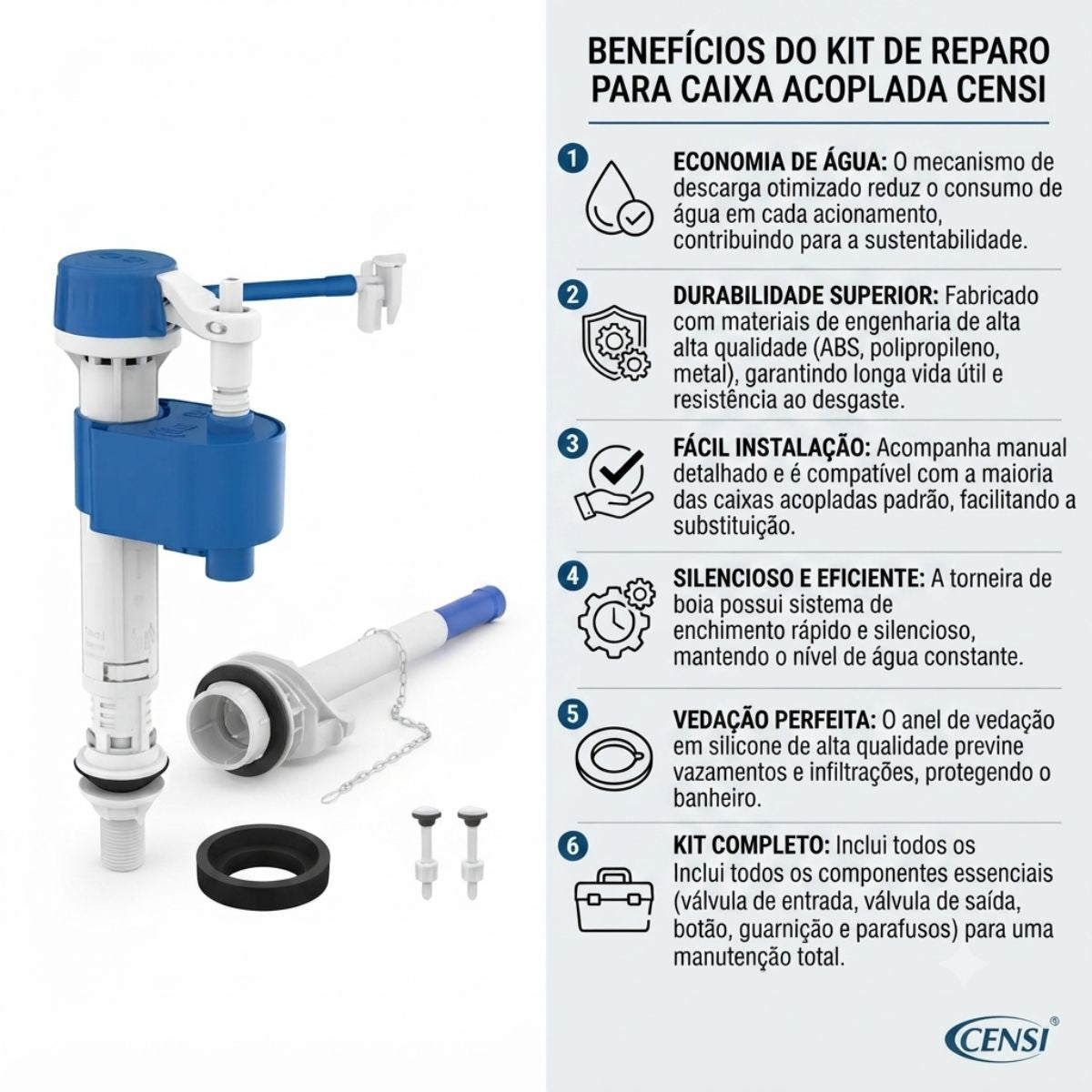 Kit Caixa Acoplada Entrada e Saída Lateral Censi