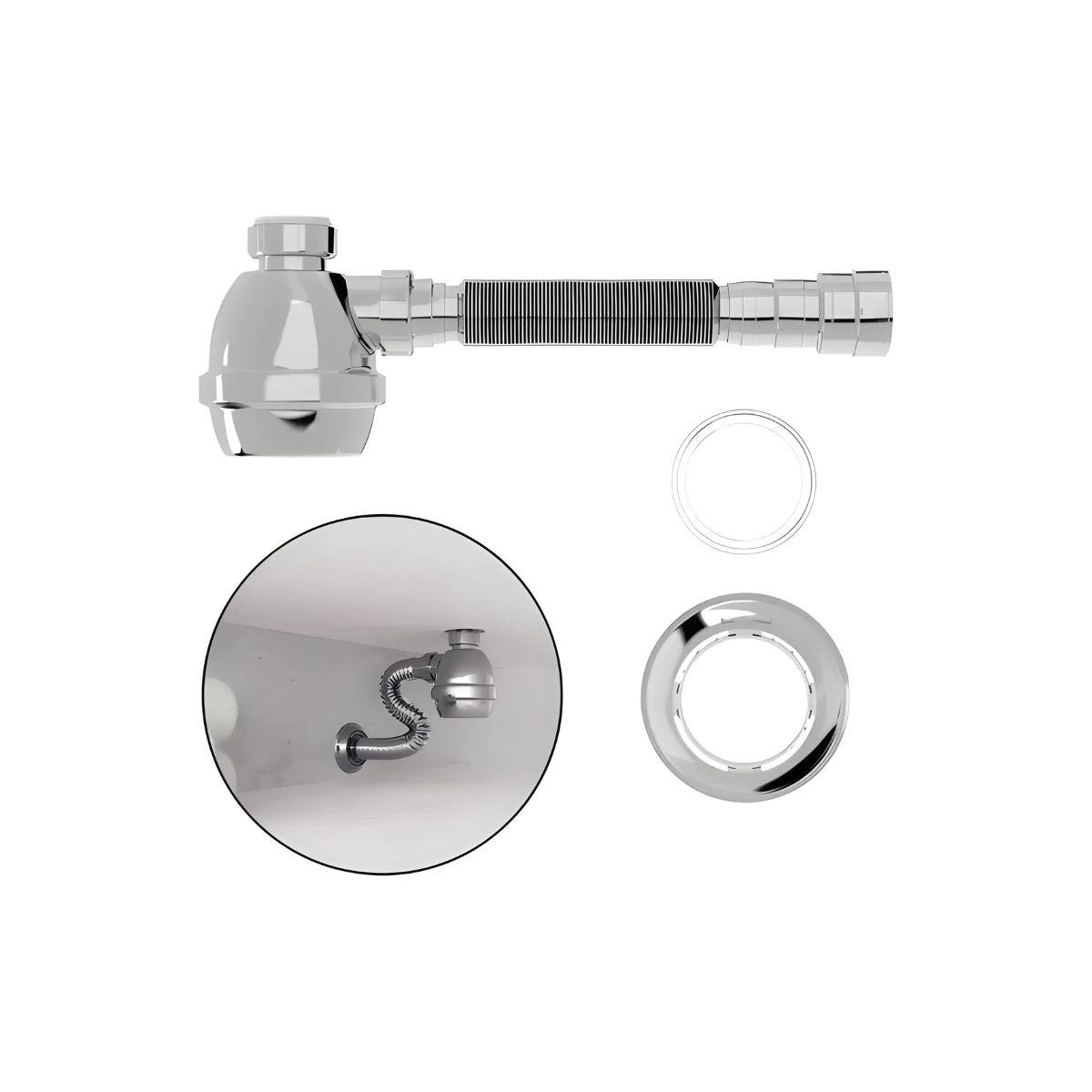Sifão Copo Universal Cromado Blukit