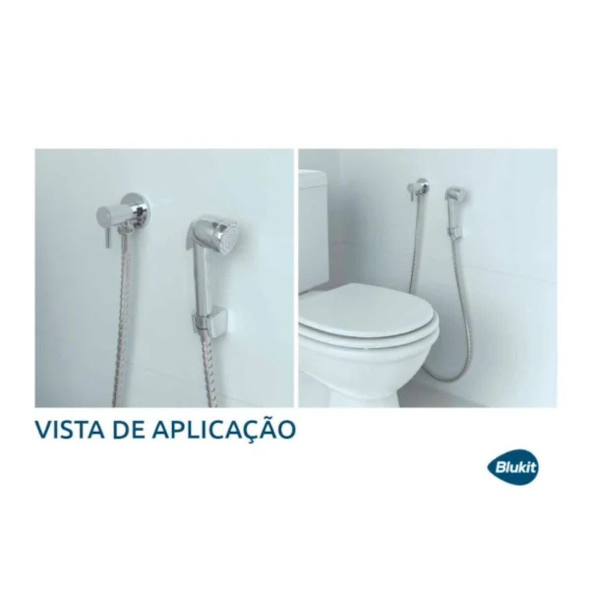 Suporte Quadrado ABS Branco para Ducha Higiênica Blukit