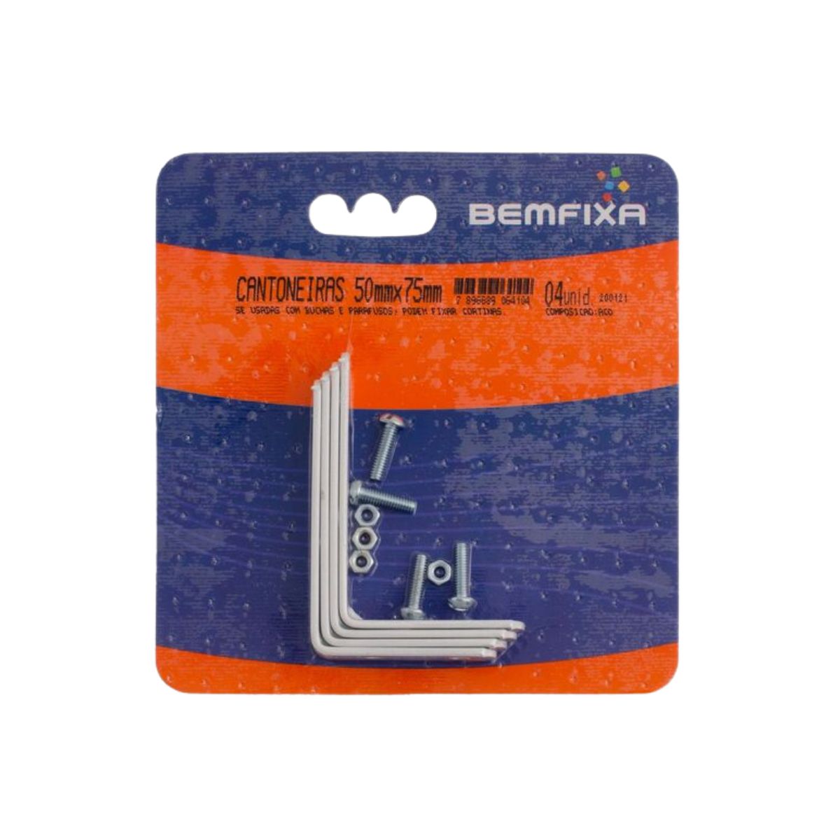 Cantoneira Branca 50x50mm com 4 Peças Bemfixa