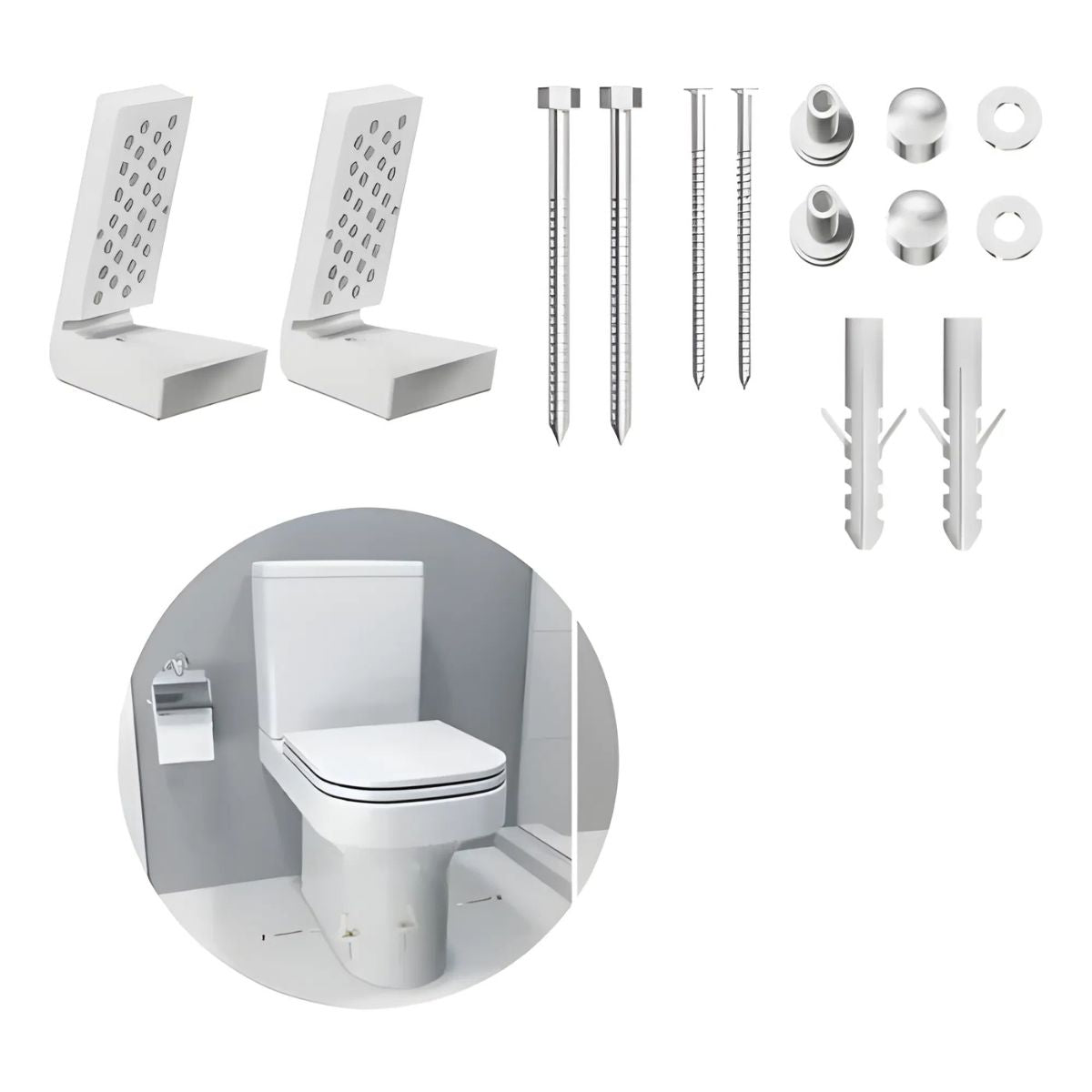 Kit de Fixação para Bacia Sanitária e Bidê Lateral Cromado Censi