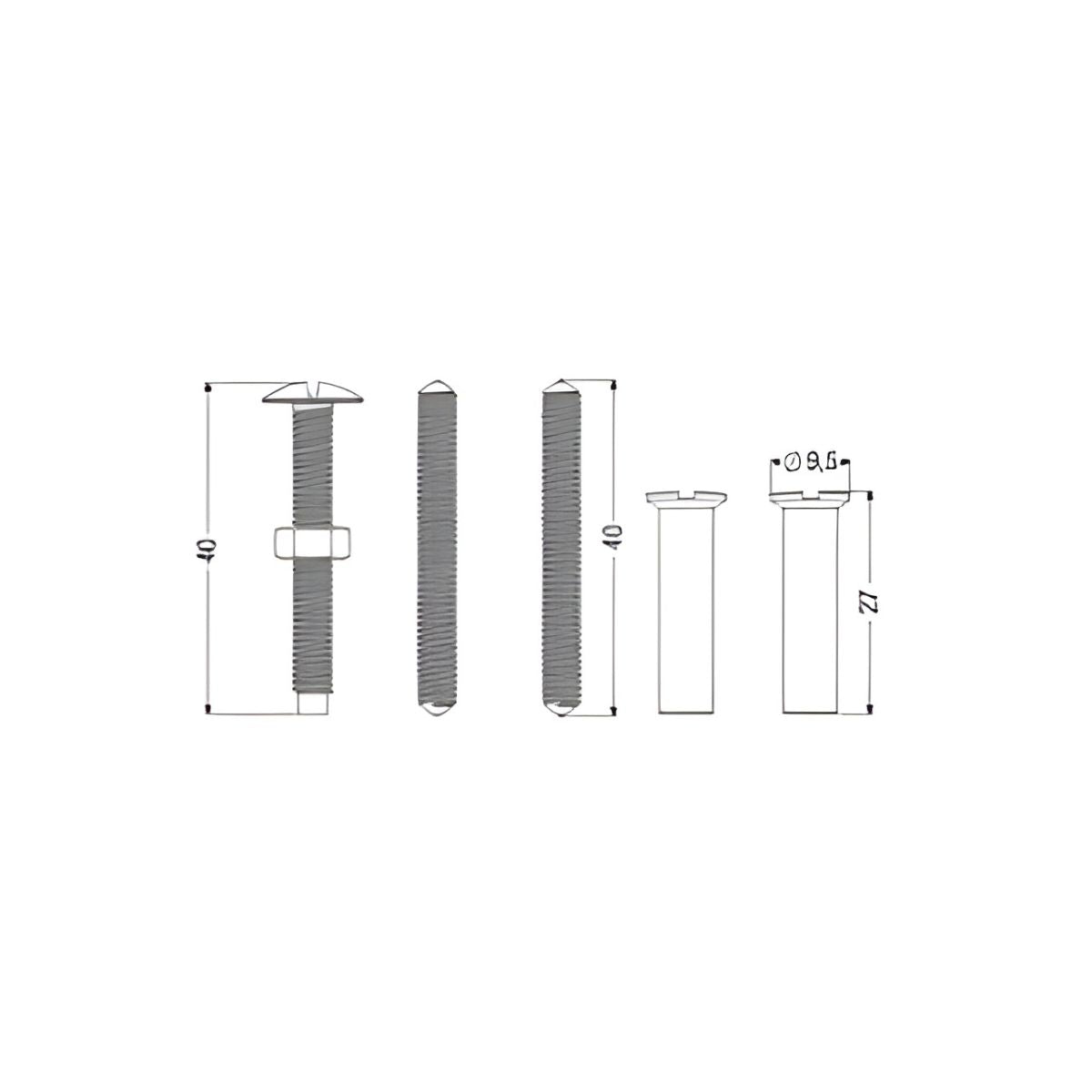 Kit Acabamento de Metal Cromado para Fixação M5 Docol Censi