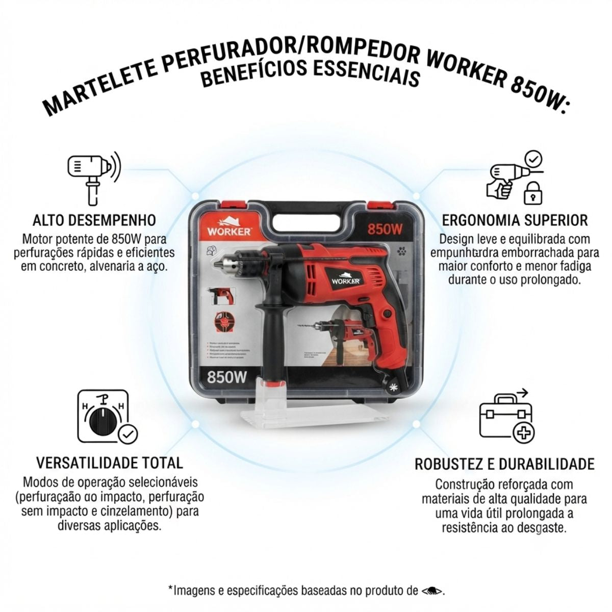 Martelete Perfurador/Rompedor 850W 220V Worker