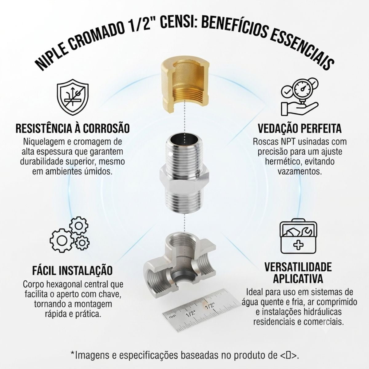 Niple Cromado 1/2" Censi