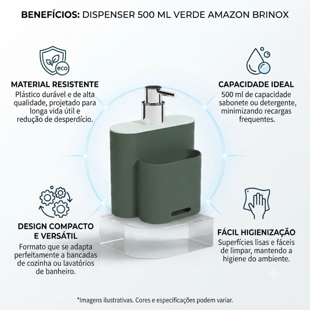 Dispenser 500 ml Verde Amazon Brinox