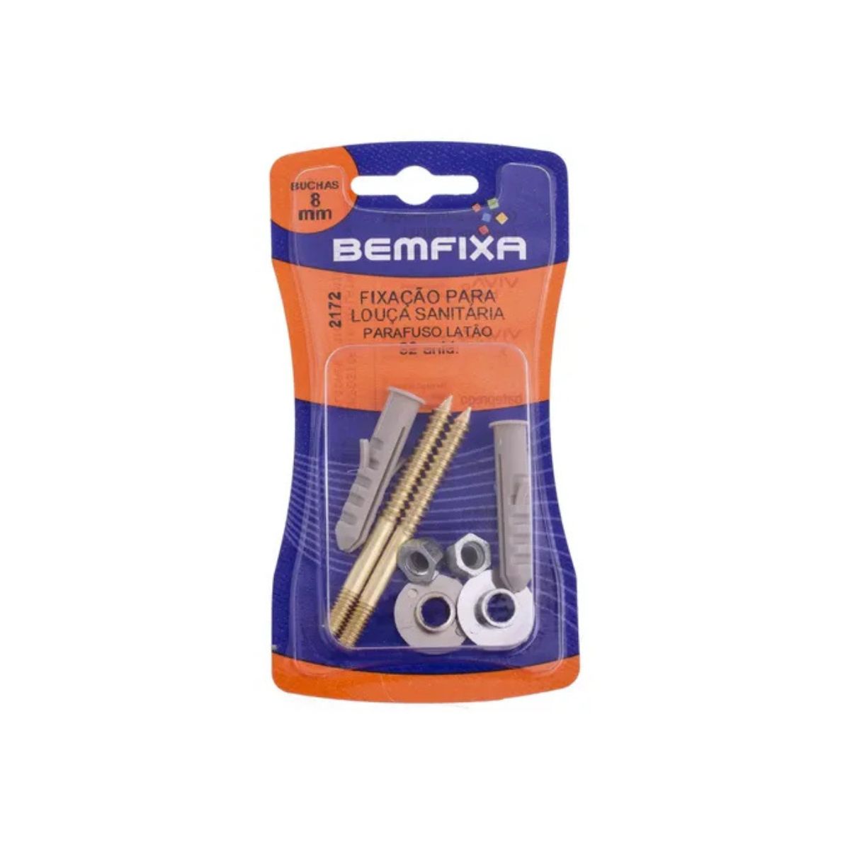 Parafuso para Lavatório 5 x 65 mm com Bucha 8 mm BemFixa