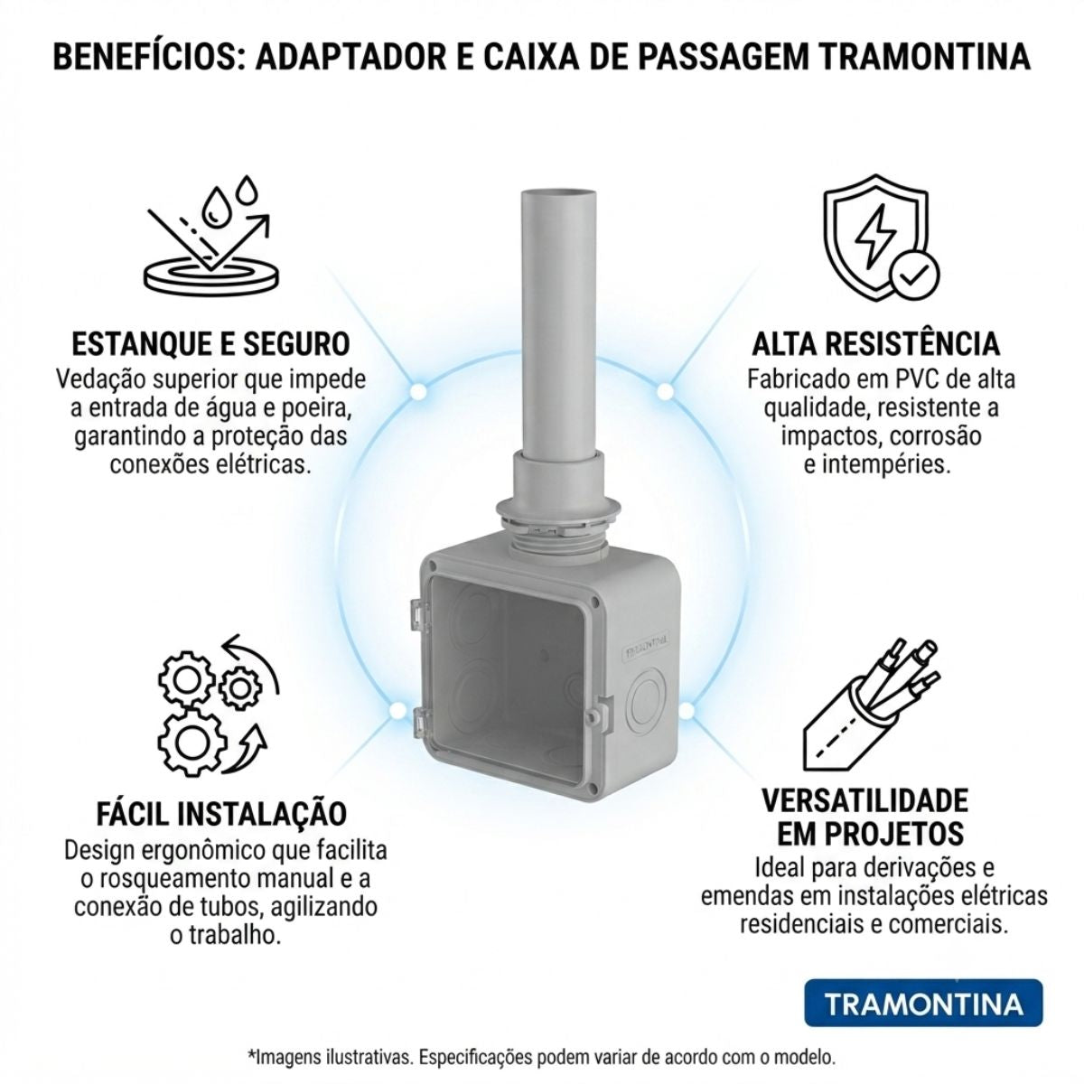 Conector de Saída Plastibox 1/2" Tramontina