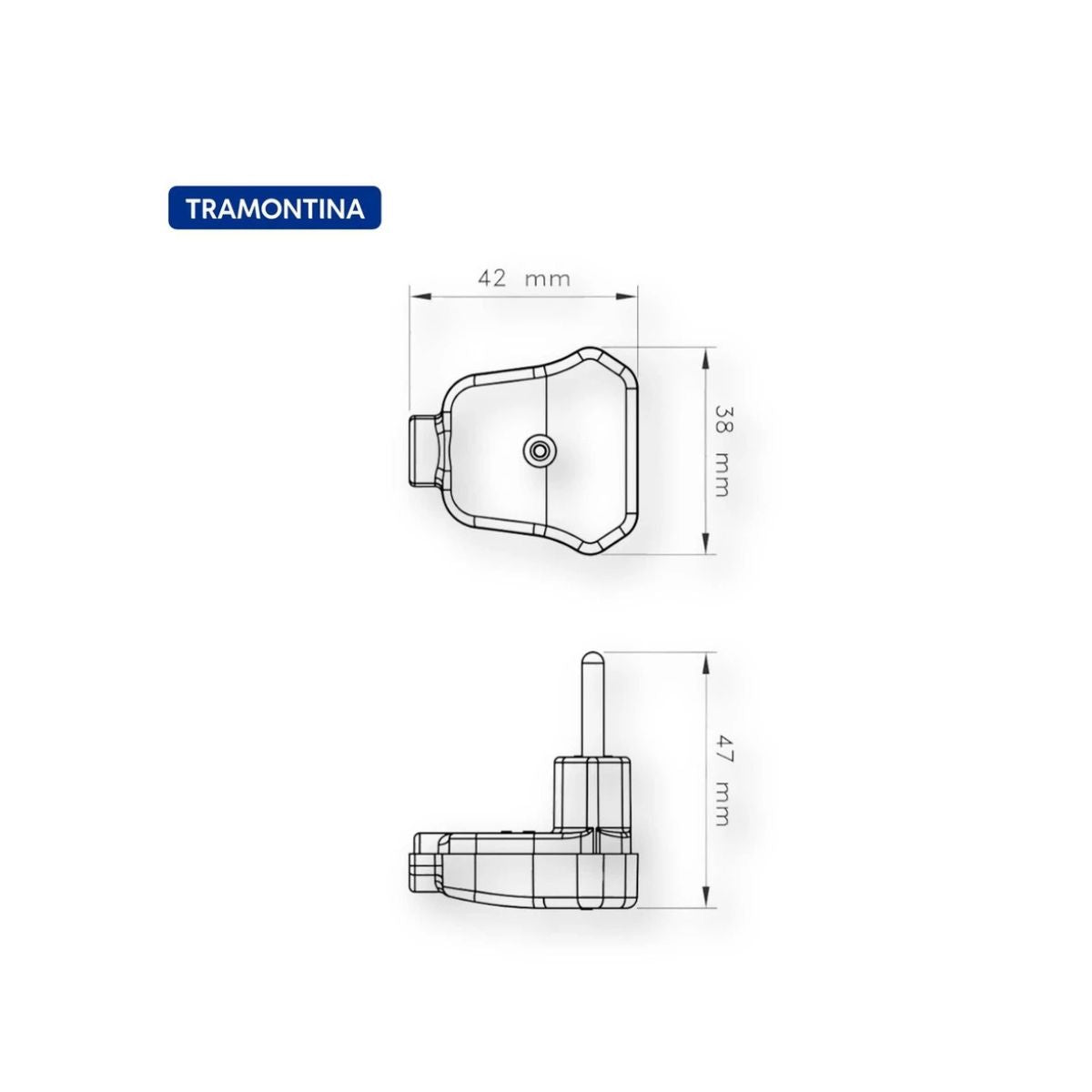 Plugue Macho Triangular 2P 10A 250V Branco Tramontina