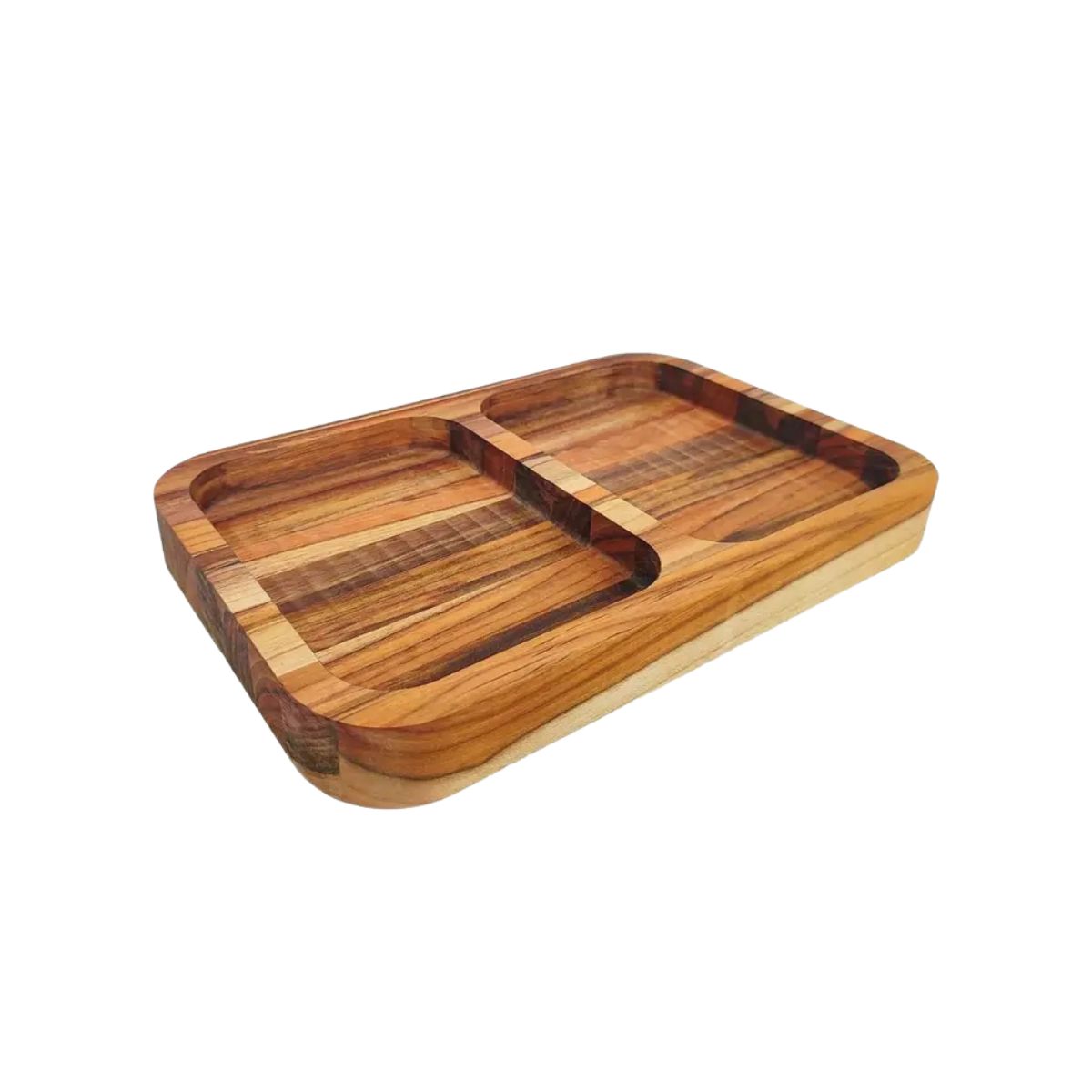 Gamela Teca Retangular C/2 Divisorias 33x22x3,5 Grilazer