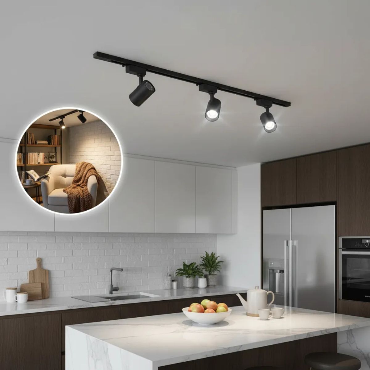 Kit Trilho Direct LED 3000K 18W Branco Taschibra
