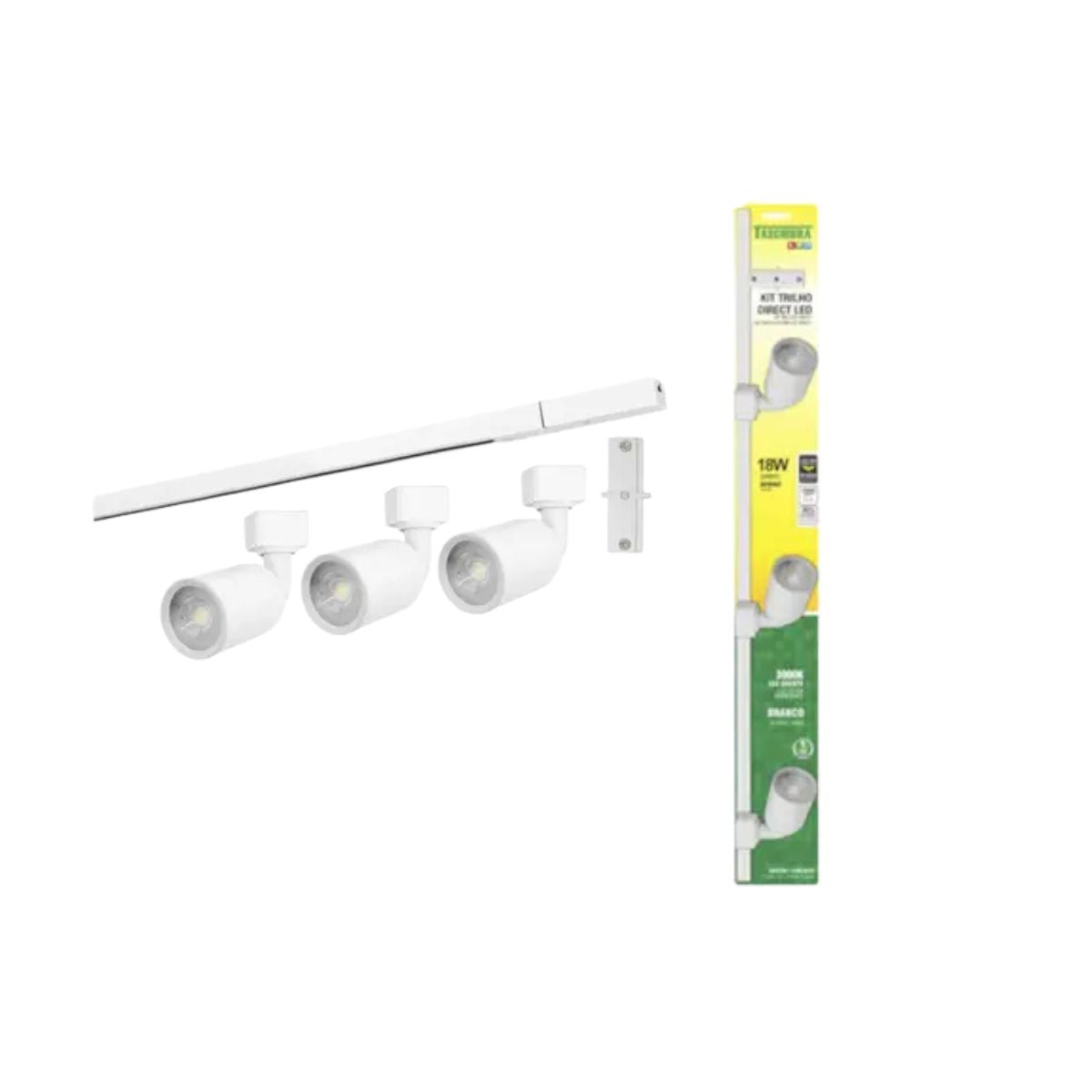 Kit Trilho Direct LED 3000K 18W Branco Taschibra