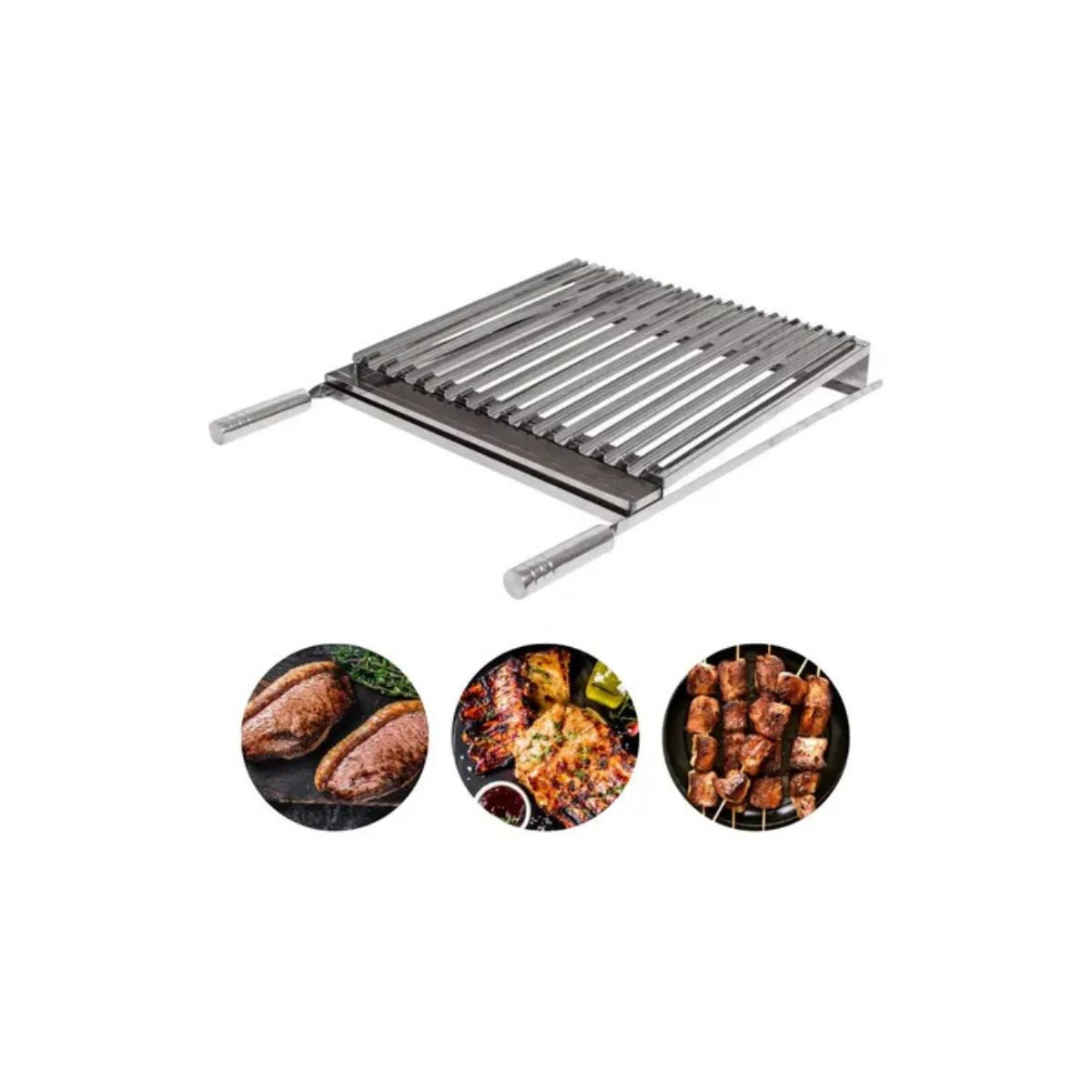 Grelha Inox Chef Parrilla Argentina 60x50 cm Grilazer