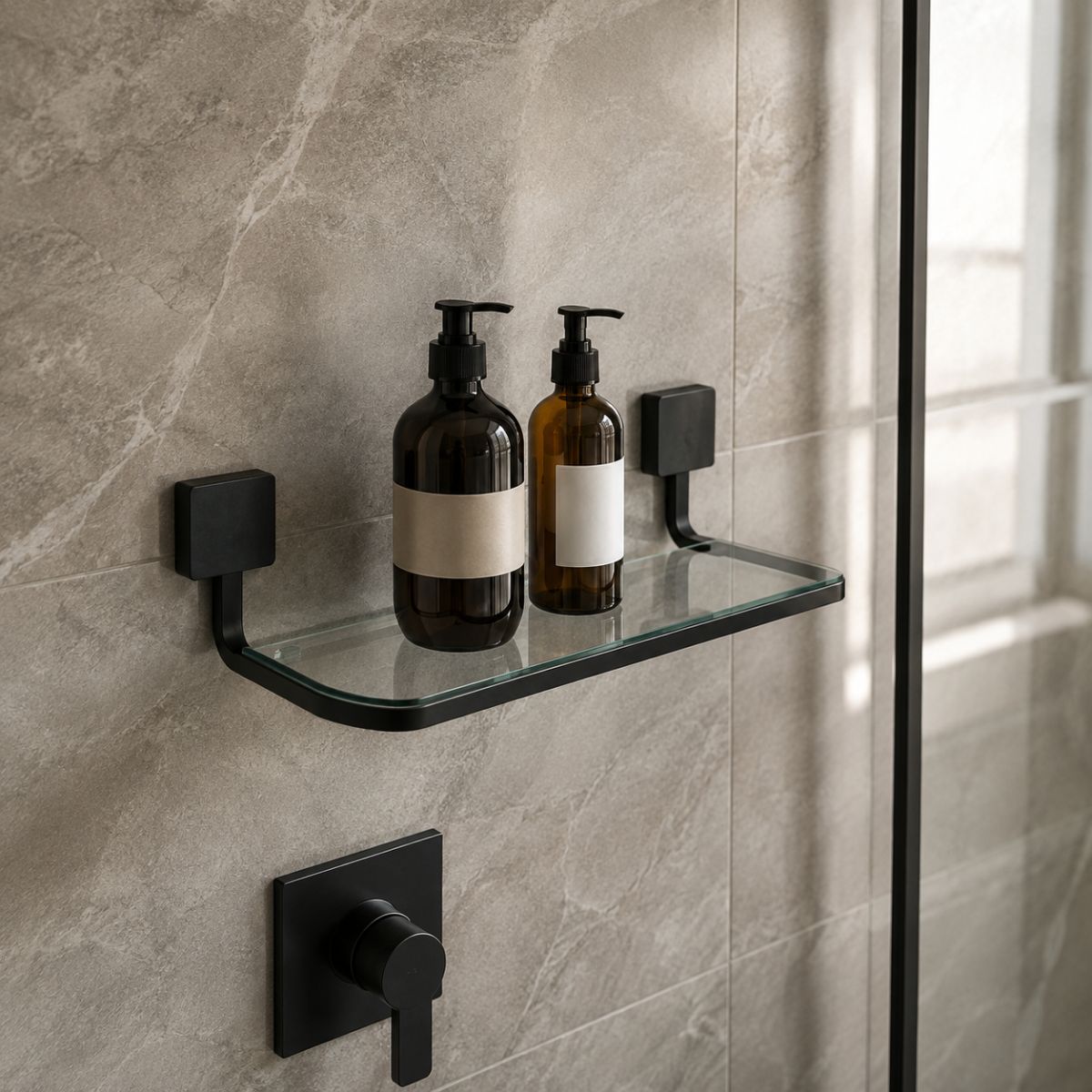 Porta Shampoo Origami Preto Matt Meber