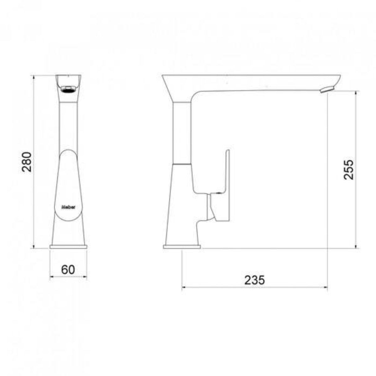 Misturador Mono De Cozinha Balcão 7009 C78 Meber