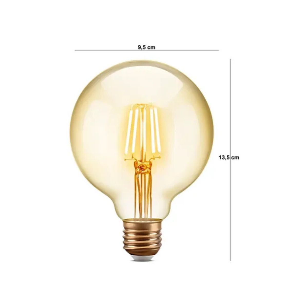 Lampada Filamento Led Vintage G95 E27 Elgin