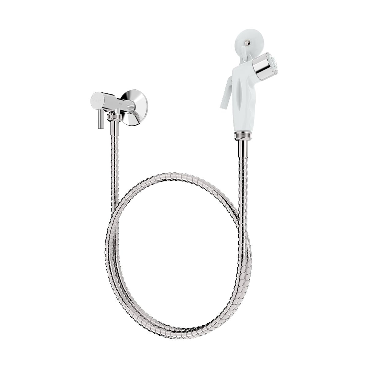 Kit Ducha Pop com Crivo e Flexível Inox 1,20m Branco Blukit