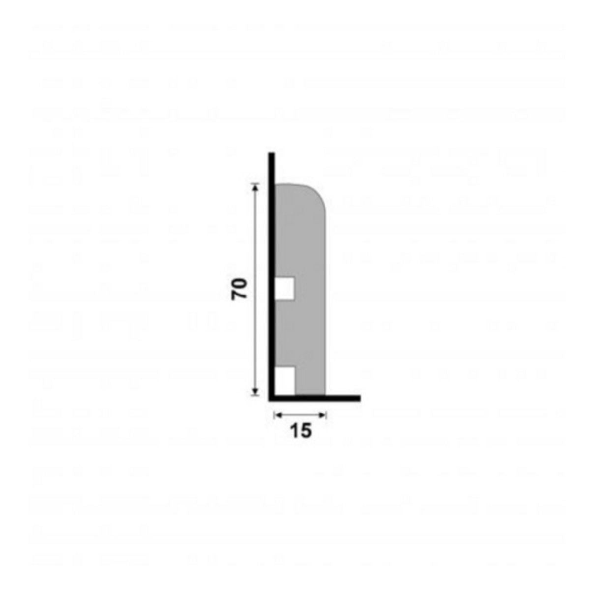 Rodapé Poliestireno Branco BR 240cm Modelo 446 70x15mm Santa Luzia