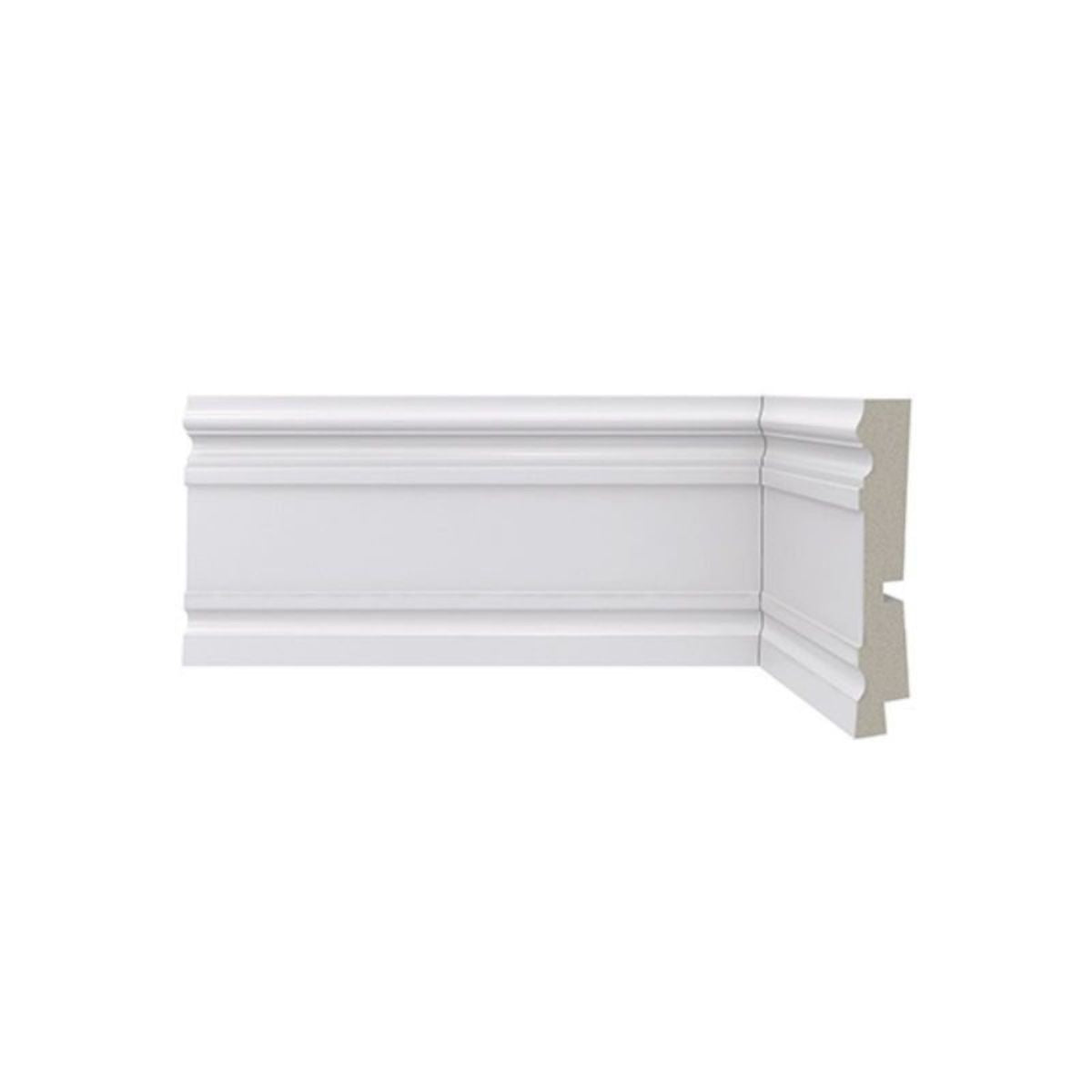 Rodapé Poliestireno Branco BR 240cm Modelo 444 96x20mm Santa Luzia