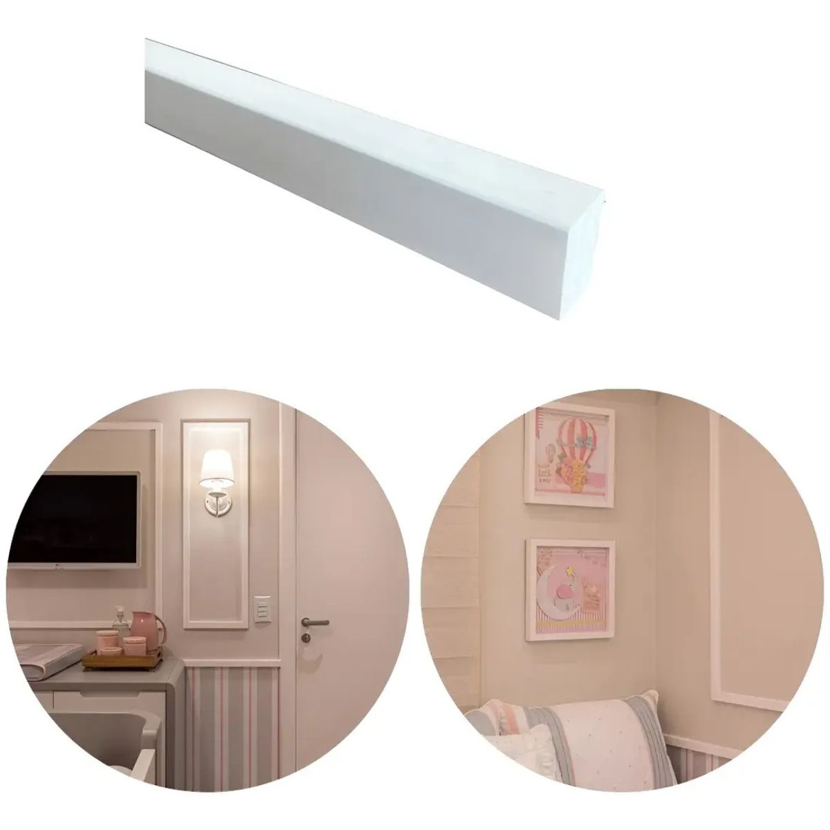 Roda Meio Poliestireno Branco BR 240cm Modelo 466 30x16mm Santa Luzia
