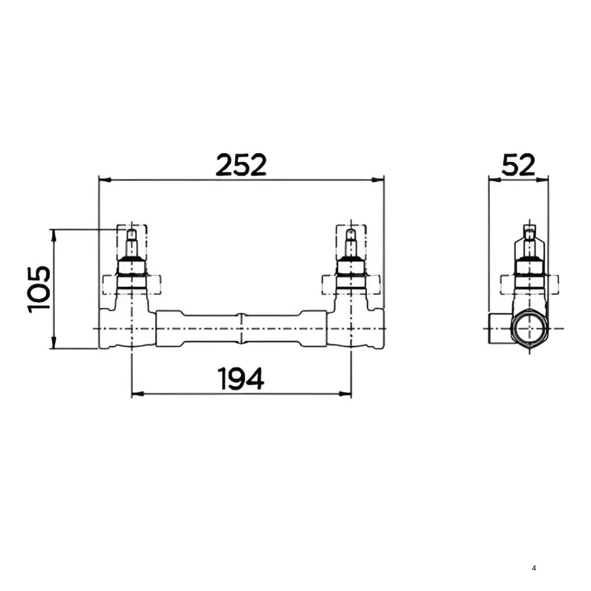 Base Misturador Chuveiro/Banheira 3/4 (Rosca G1 Docol