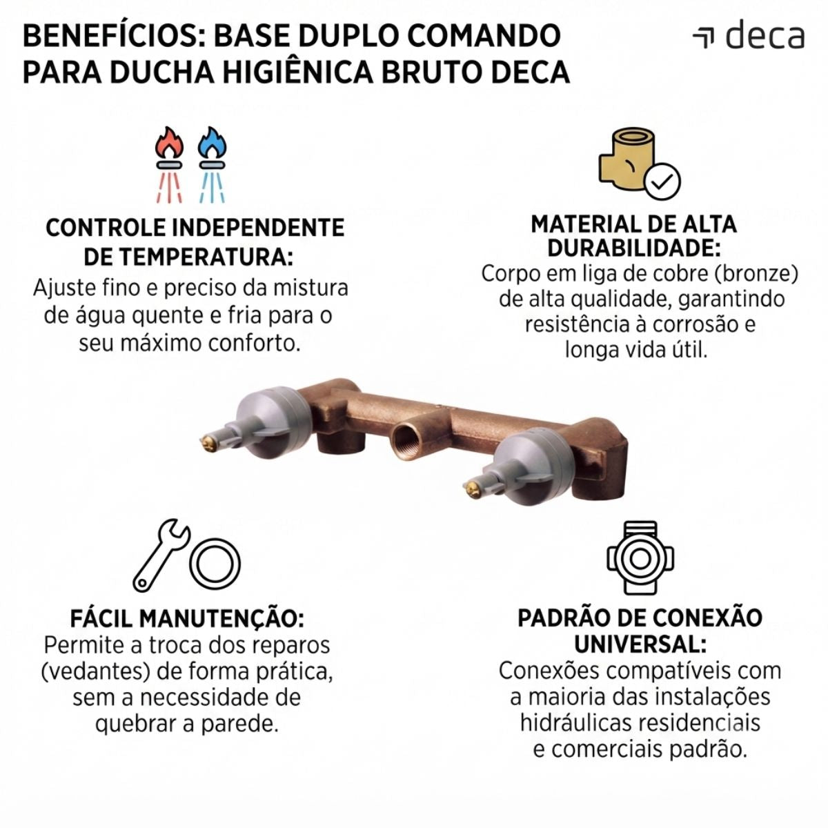 Base Duplo Comando Para Ducha Higiênica Bruto Deca