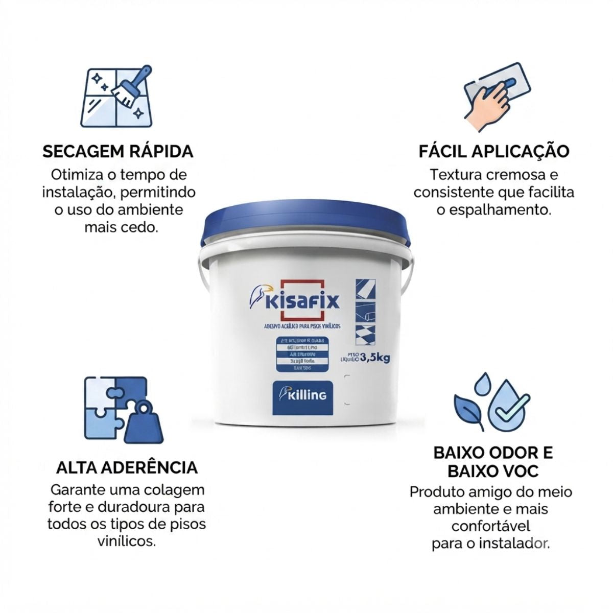 Adesivo Para Pisos Vinilicos 3,5kg Killing