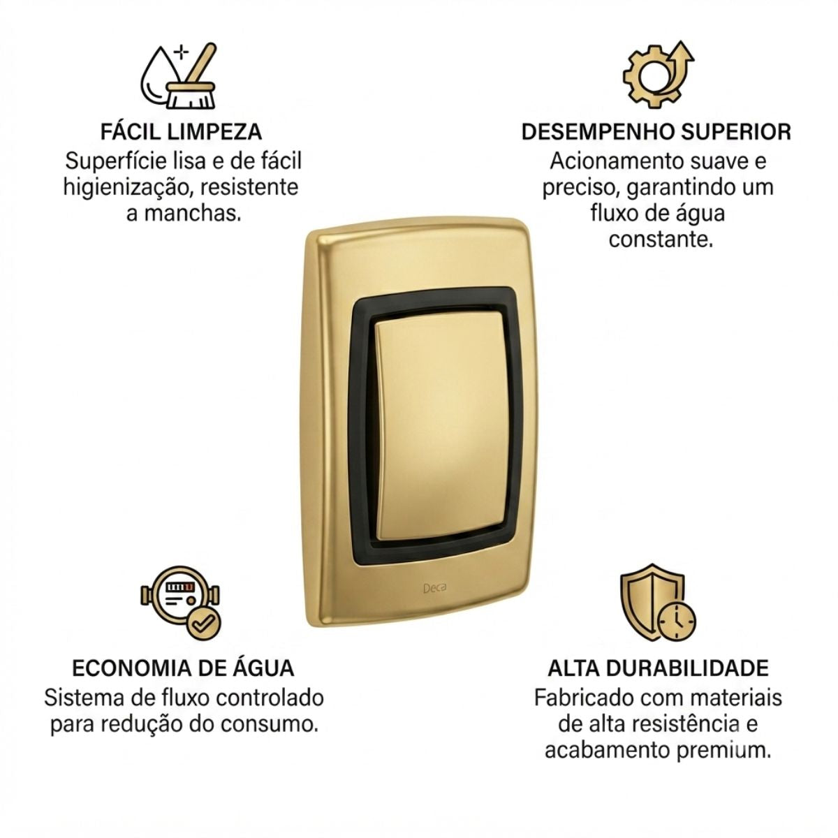 Acabamento Válvula Hydra Luxo 4900 Dourado Deca