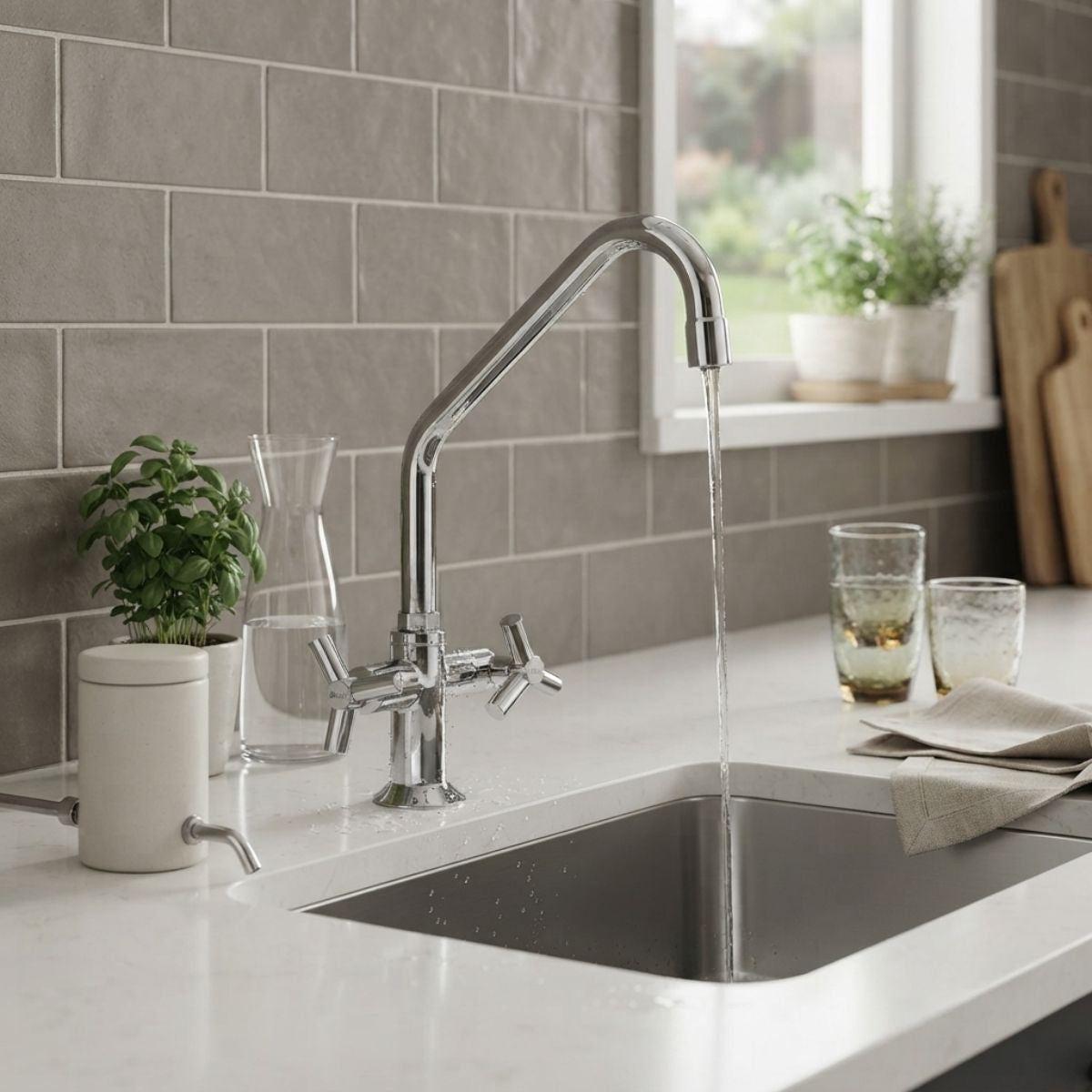 Torneira de Cozinha de Bancada com Saída para Filtro 1/2" Docol