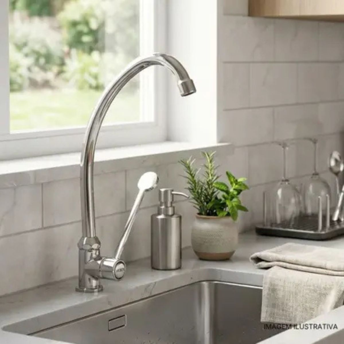 Torneira de Parede para Cozinha Bica Móvel 1165 C58 Meber