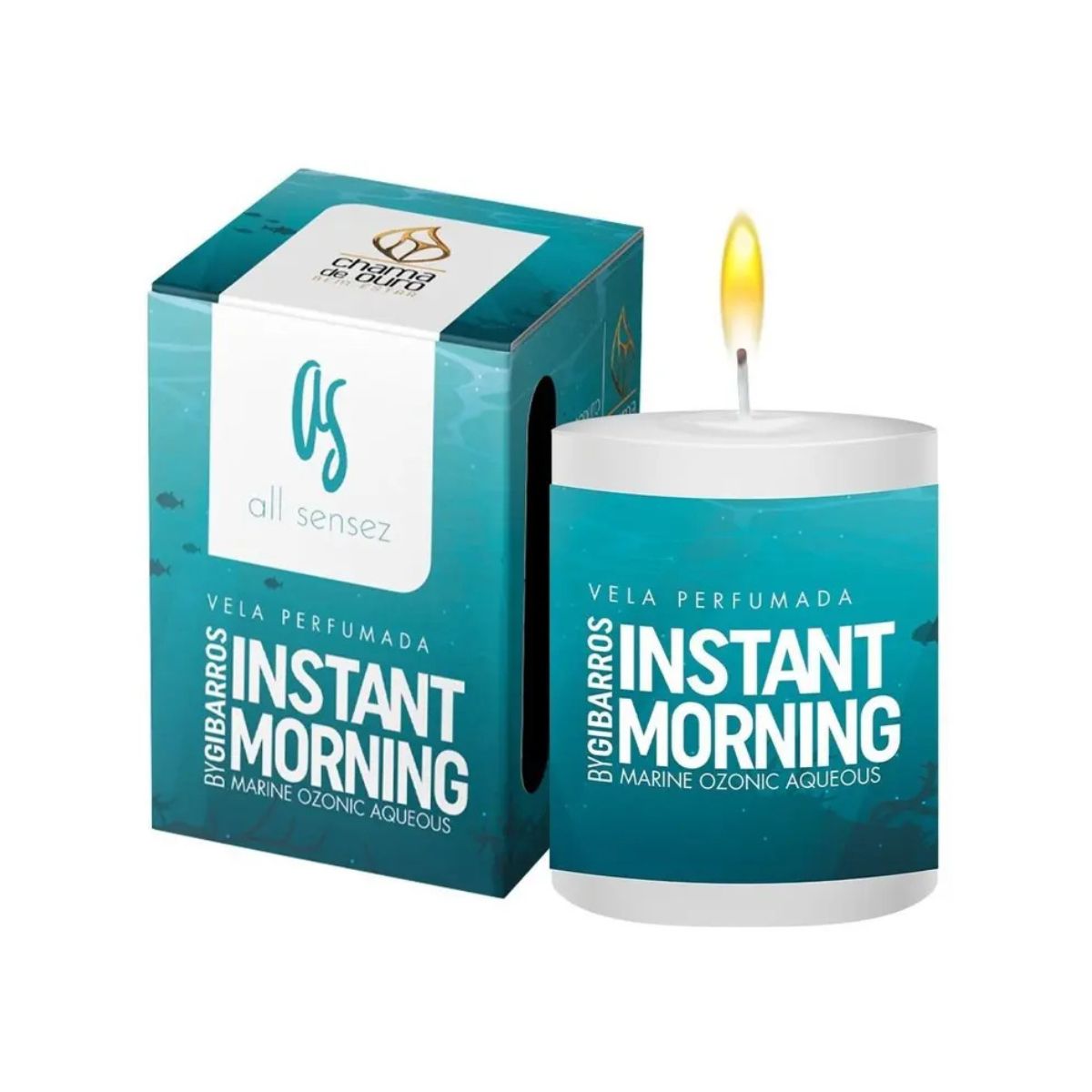 Vela Perfumada 60g All Sensez Instant Morning Chama de Ouro