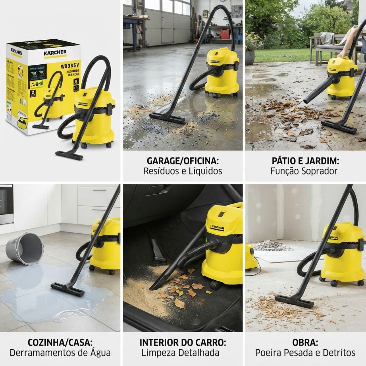 Aspirador de Pó e Água WDL 1 60W 110V Kärcher