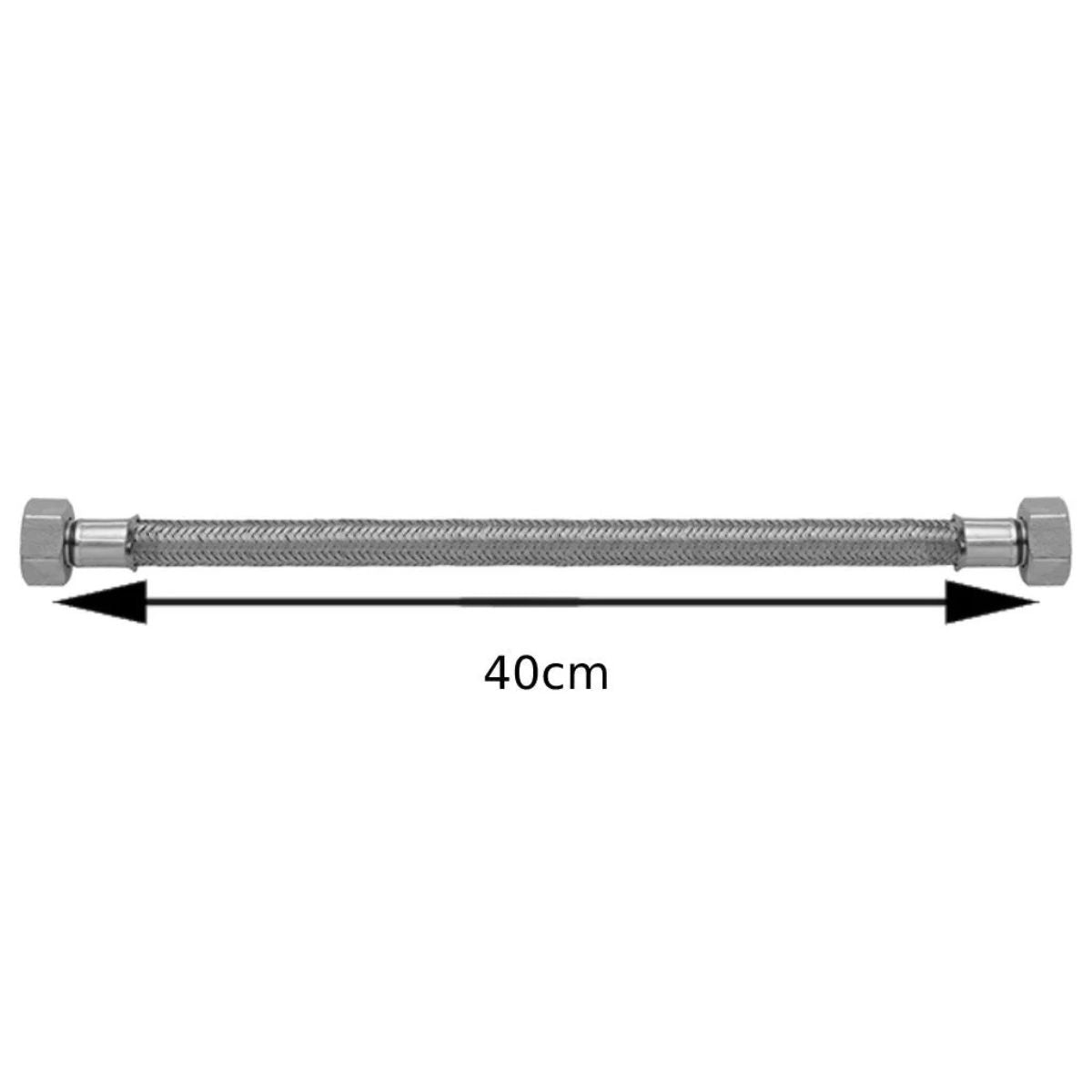 Engate Flexível Inox 1/2" Macho x Fêmea Alta Vazão 40 cm Blukit