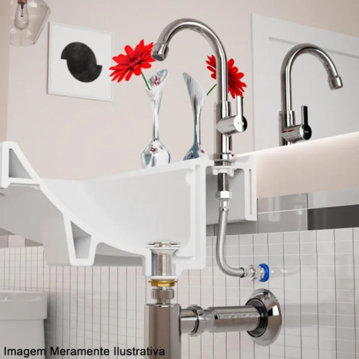 Engate Flexível Inox 1/2" Macho x Fêmea Alta Vazão 40 cm Blukit