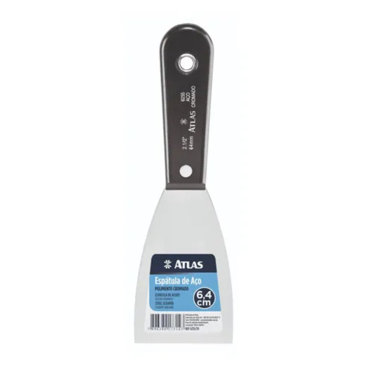 Espátula de Aço Polido 3,5 cm com Cabo Plástico Atlas