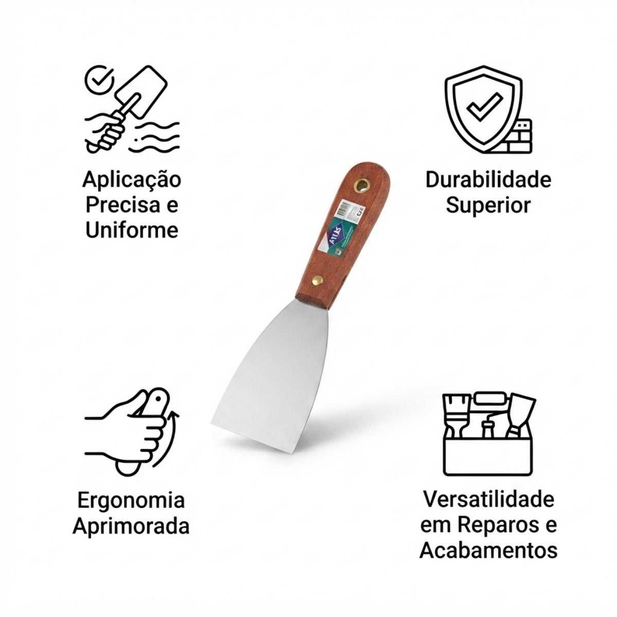 Espátula de Aço Inox 6,3 cm Atlas