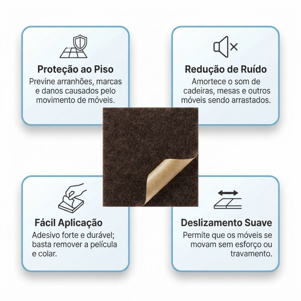 Feltro Adesivo para Móveis 50 x 100 mm Kattar