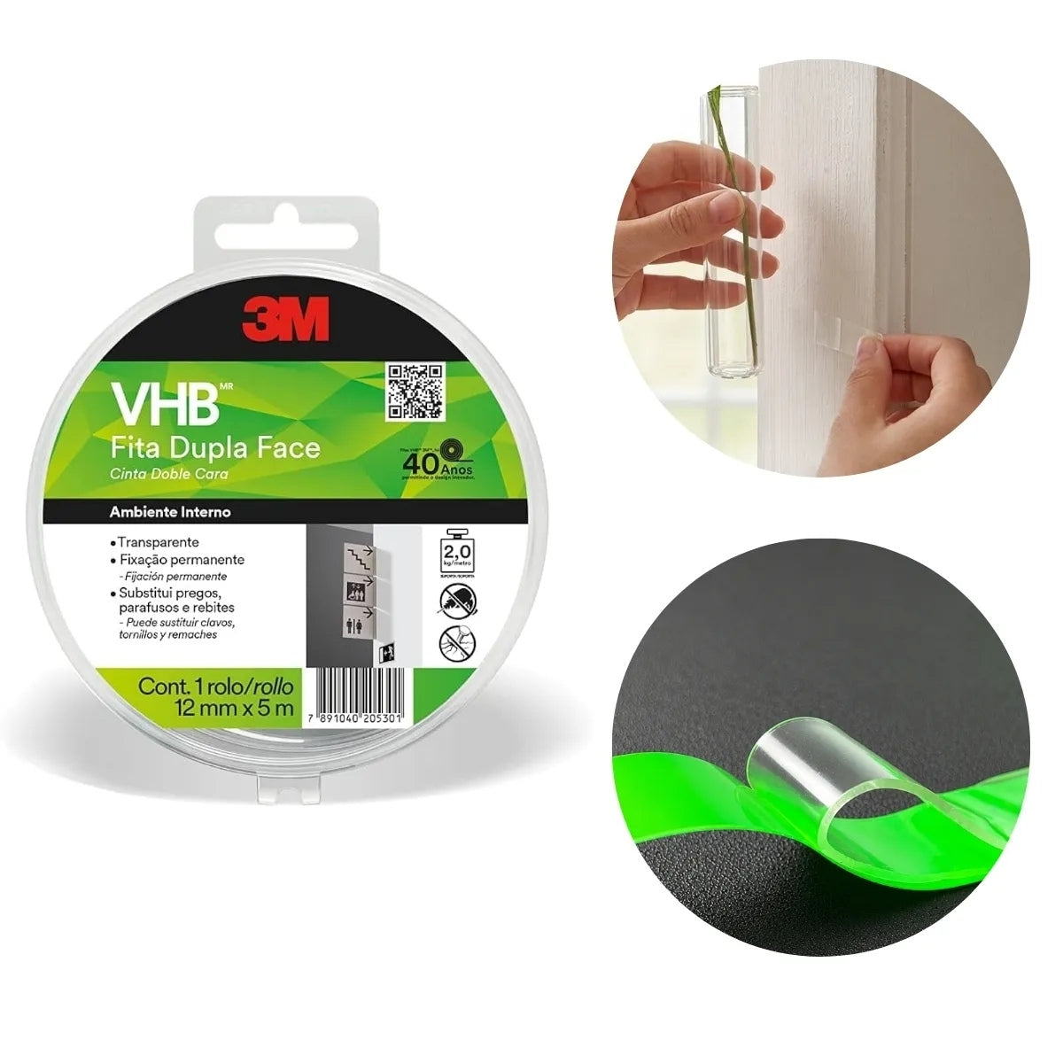 Fita Adesiva Dupla Face Transparente 19 mm x 5 m 3M