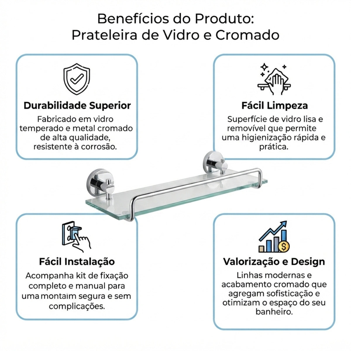 Prateleira de Vidro Nova Drops Jackwal