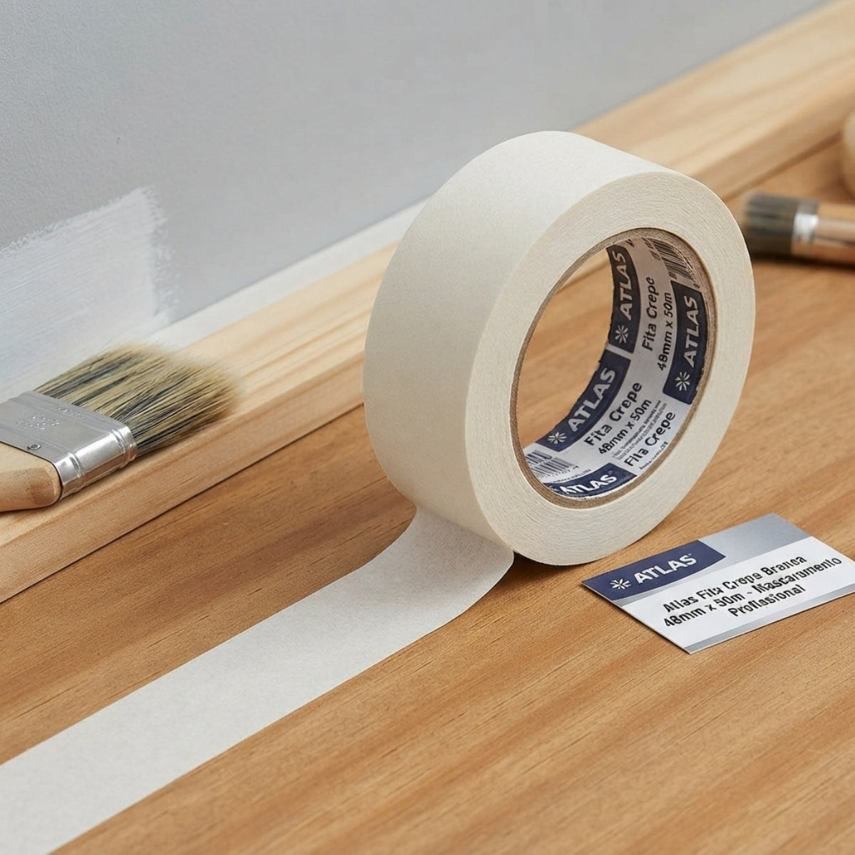 Fita Crepe Branca 48mm x 50m Atlas